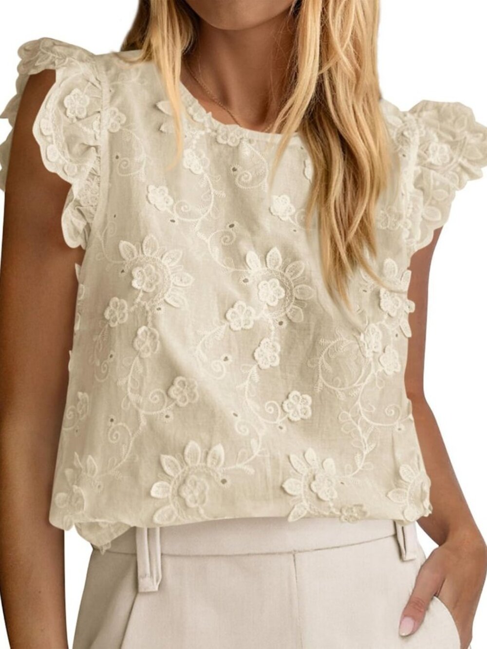 Cute Embroidered Lace Tops for Women | Stylish Eyelet Blouses for Any Occasion